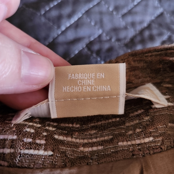 MICHAEL MICHAEL KORS Taupe/ Metallic Gold Mini Textured Skirt Size Petite 8 - Picture 8 of 16